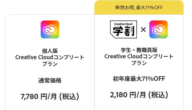 Adobe CC 安く買う